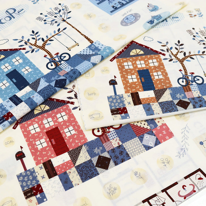 若山雅子 American Country 26th　パネル生地　ベージュ　designed by　Masako Makayama