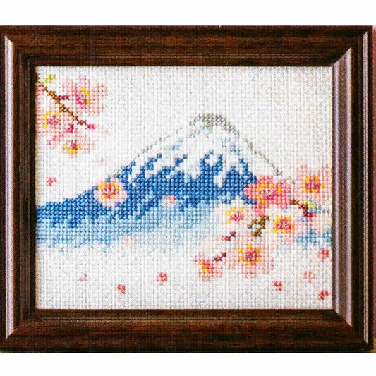 きらめく日本の季節＜クロスステッチ＞富士とお花見