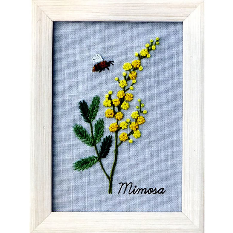 青木和子 刺繍キット 12か月の植物手帖 Mimosa(ミモザ)