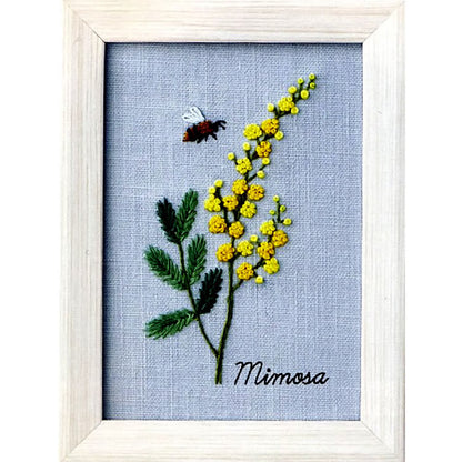 青木和子 刺繍キット 12か月の植物手帖 Mimosa(ミモザ)