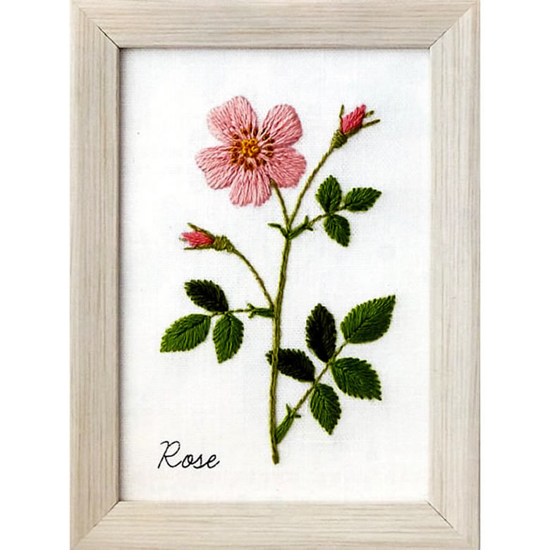 青木和子 刺繍キット 12か月の植物手帖 Rose（ローズ）