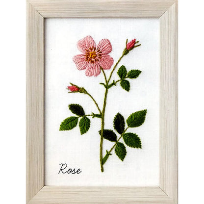 青木和子 刺繍キット 12か月の植物手帖 Rose（ローズ）