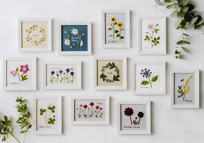 青木和子 刺繍キット 12か月の植物手帖 Holly（ヒイラギ）