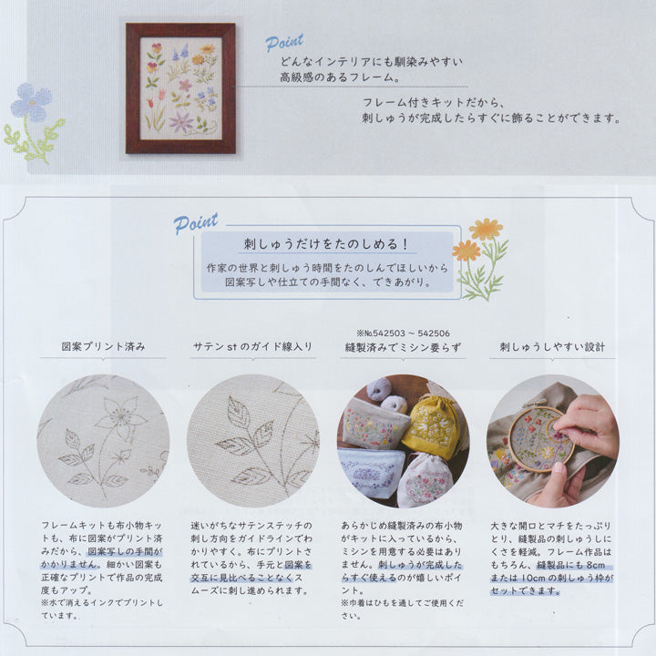 アトリエ ド ノラ 刺繍キット フレーム 春から秋の観察帖　