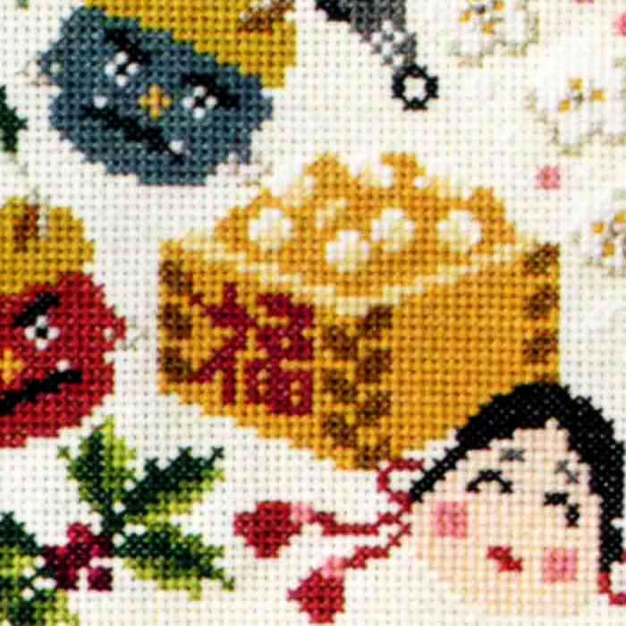 暮らしが華やぐ季節のたのしみ＜クロスステッチ＞　2月福を呼ぶ豆まき（送料込み）