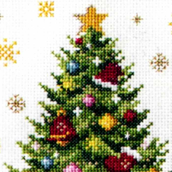 暮らしが華やぐ季節のたのしみ＜クロスステッチ＞　12月ツリーの飾りつけ（送料込み）