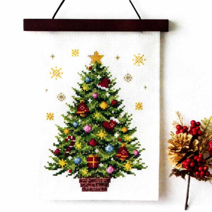 暮らしが華やぐ季節のたのしみ＜クロスステッチ＞　12月ツリーの飾りつけ（送料込み）