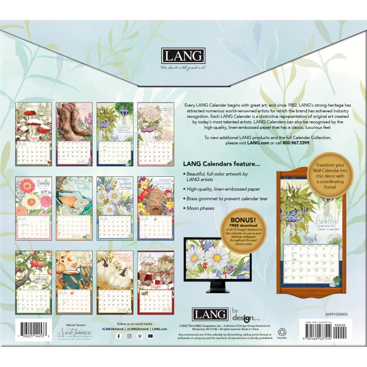 特価ラング(LANG)USA カレンダー 2026年 ラングカレンダー Abundant Friendship アバンダント フレンドシップ カントリーカレンダー 　