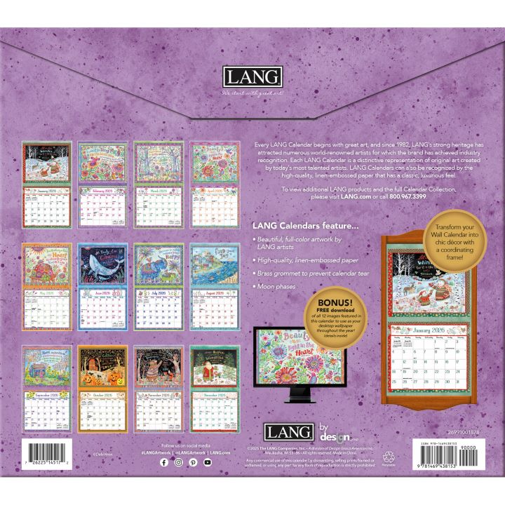 送料無料 ラング(LANG)USA カレンダー 2026年 ラングカレンダー Simple Inspirations シンプルインスピレーションズ カントリーカレンダー 　